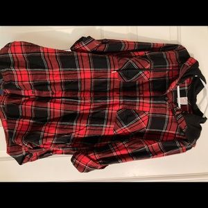 No boundaries hooded plaid shirt